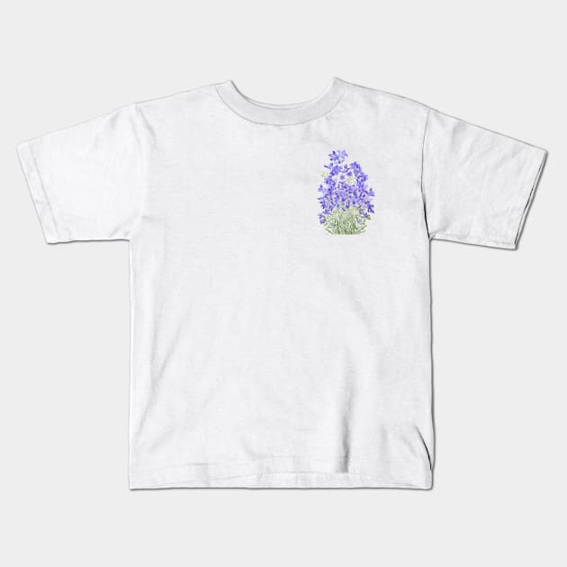 purple wild flower watercolor painting Kids T-Shirt by colorandcolor